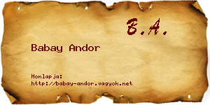 Babay Andor névjegykártya